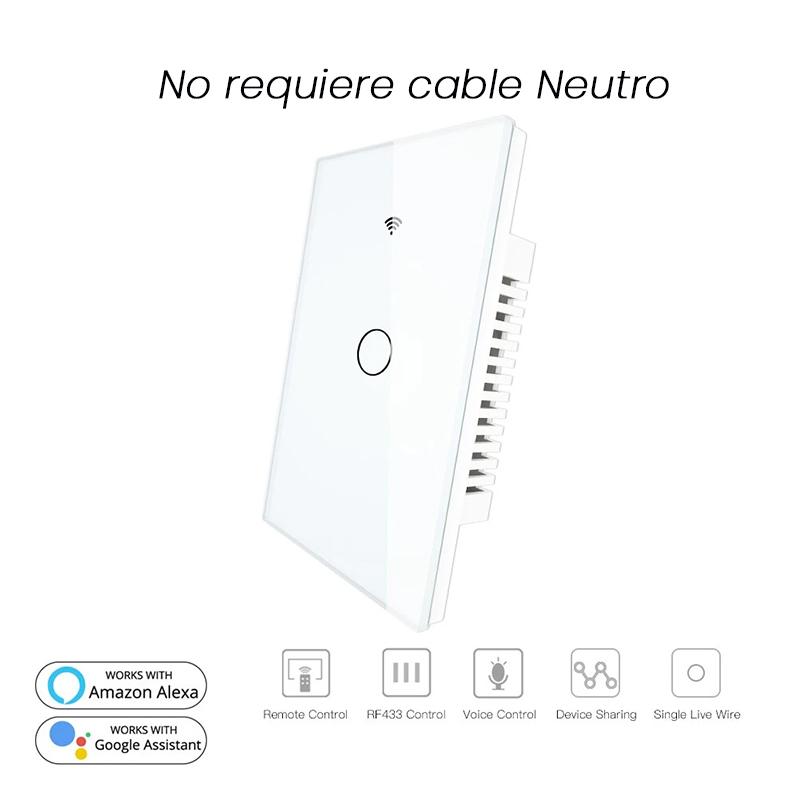 Interruptor de pared MOES Smart WSUSL1 W Interruptor de pared MOES Smart WSUSL1 W